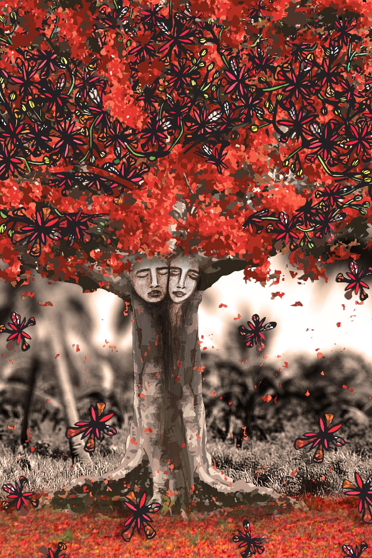 The Flame Tree Matte Print